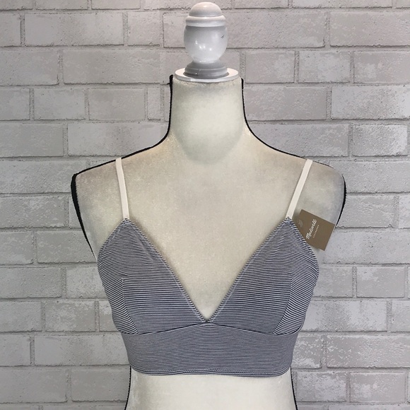 Madewell Other - NWT Madewell Navy White Striped Longline Bralette